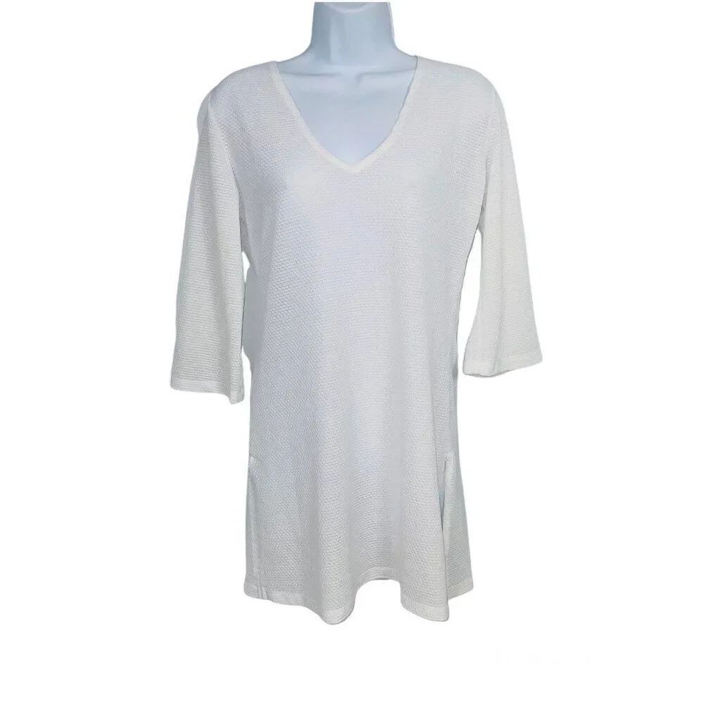 J Valdi Womens S Cover Up White Swim Dress Beach Casual Summer